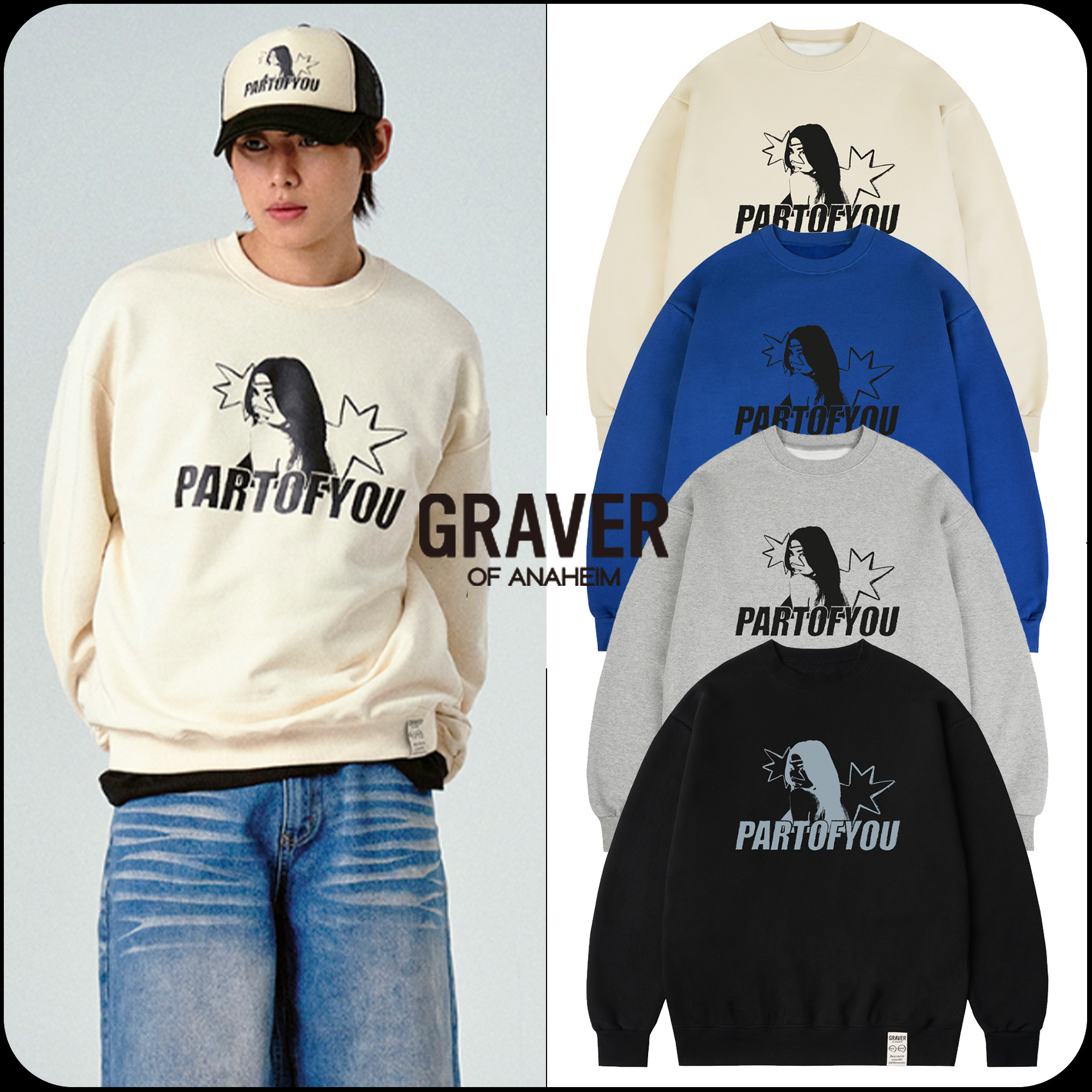 [GRAVER]★25SS★韓国人気★PARTOFYOU SWEATSHIRT