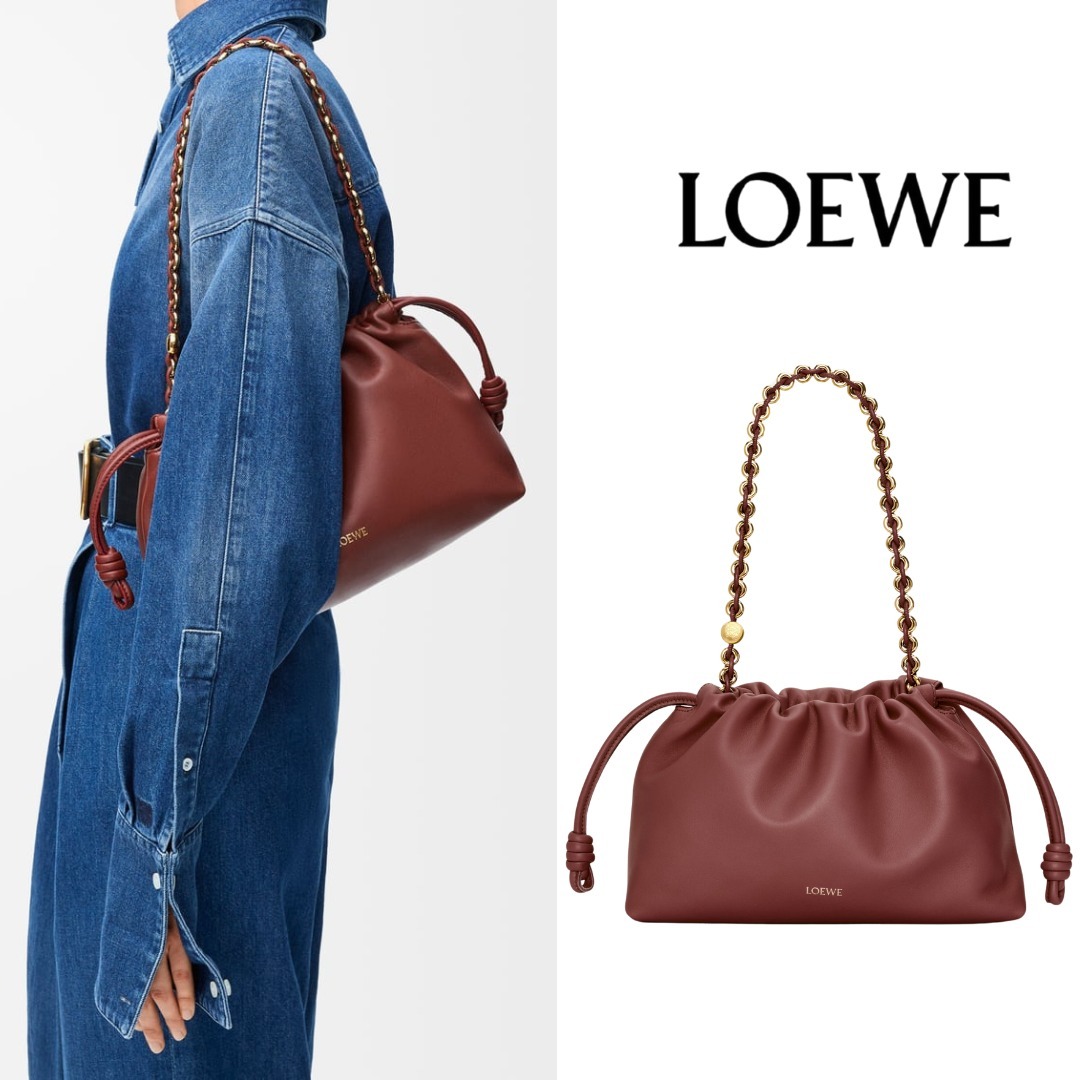 LOEWE 柔らかいナッパラムスキンのフラメンコミディアムパース