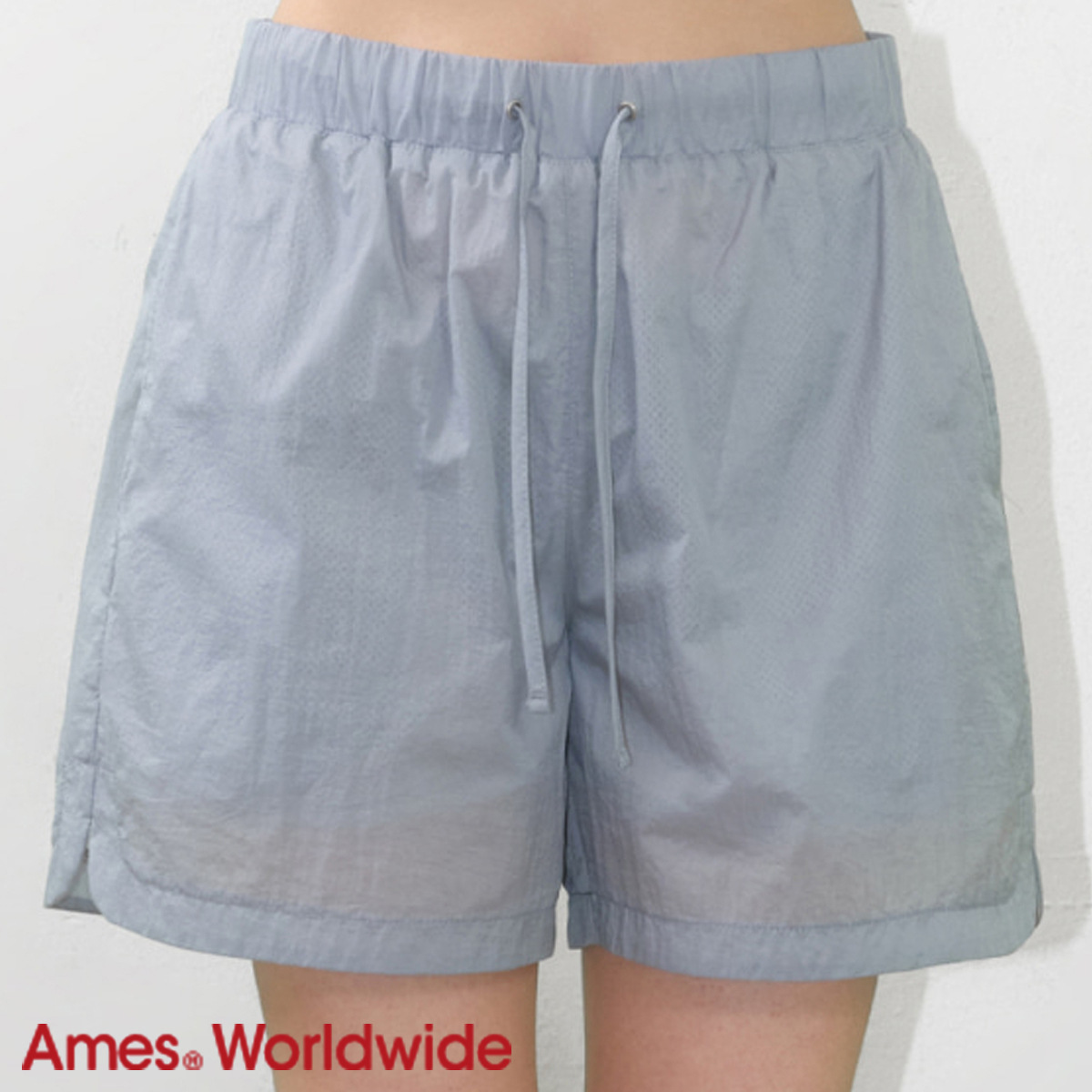 ★AMES-WORLDWIDE★SHEER NYLON SHORTS BLUE★正規品/直送料込