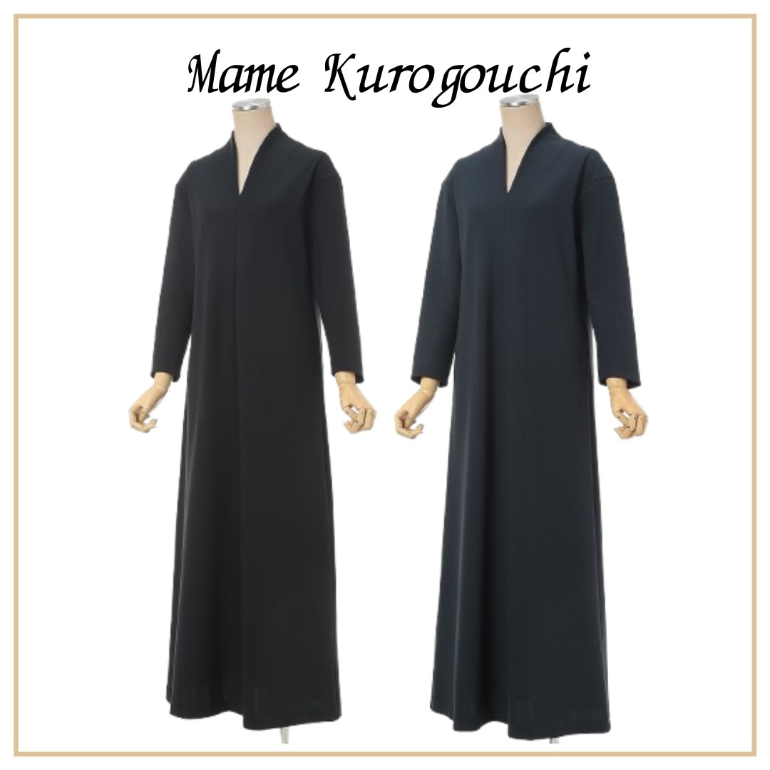 【Mame Kurogouchi】Double Jersey V-Neck Dress