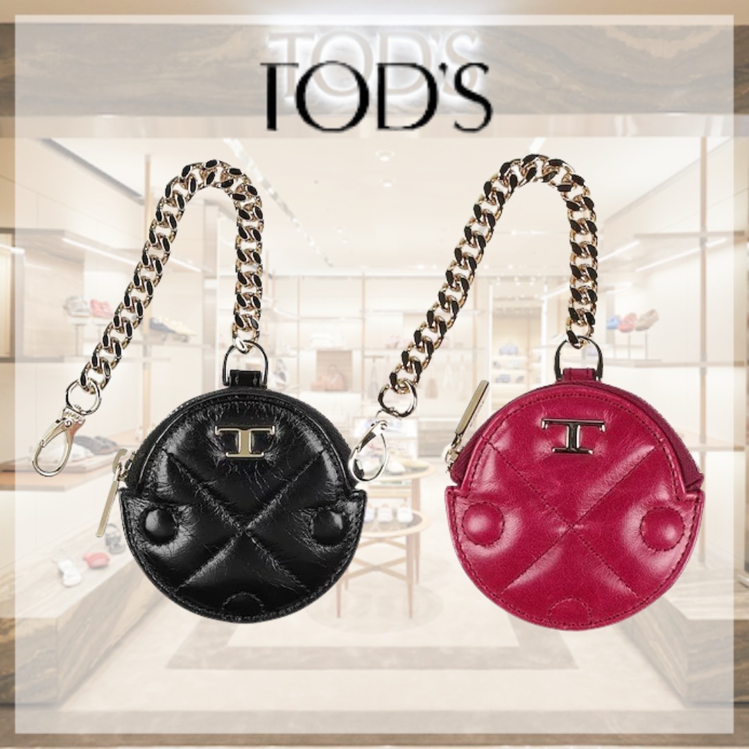 TOD'S* トッズ ロゴ レザー コインケース キルティング