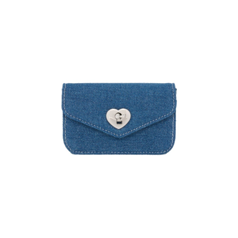 ★lemasque★ Heartlock Compact Business Card Holder Denim L1