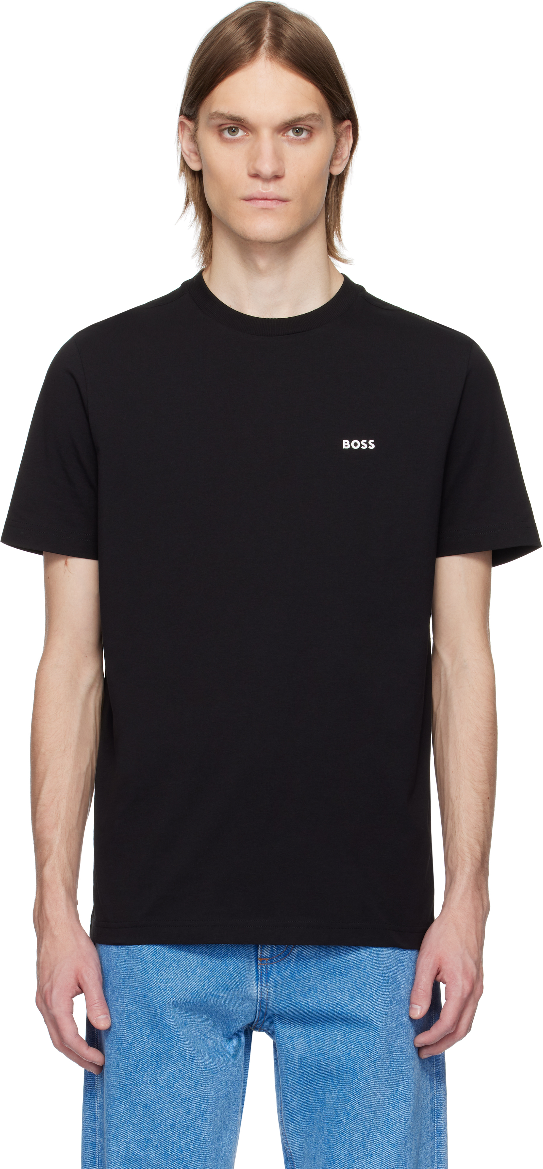【関税込み】BOSS ブラック コントラストロゴ Tシャツ