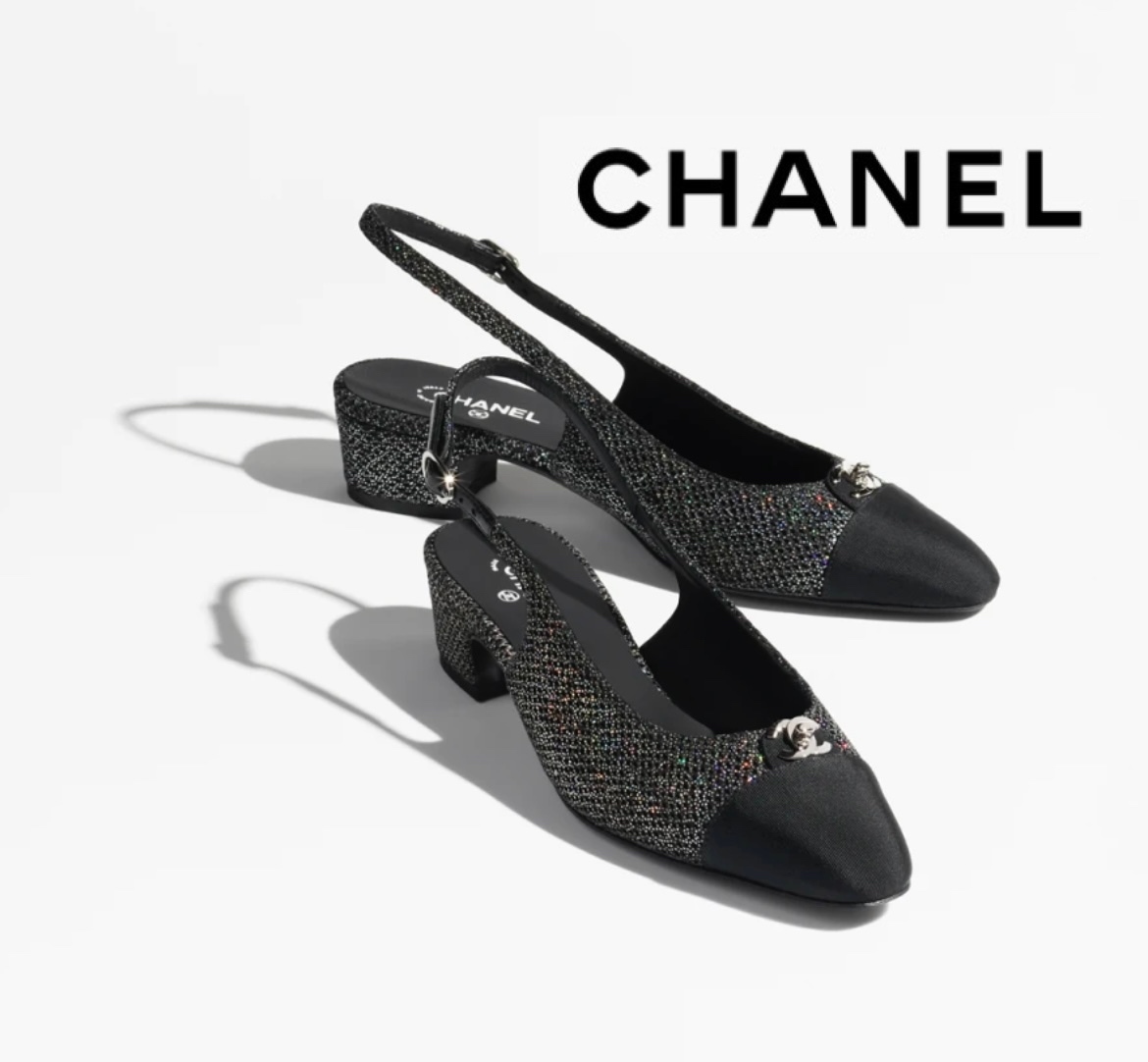 【エレガント♪】CHANEL 25SS スリングバックシューズ ブラック