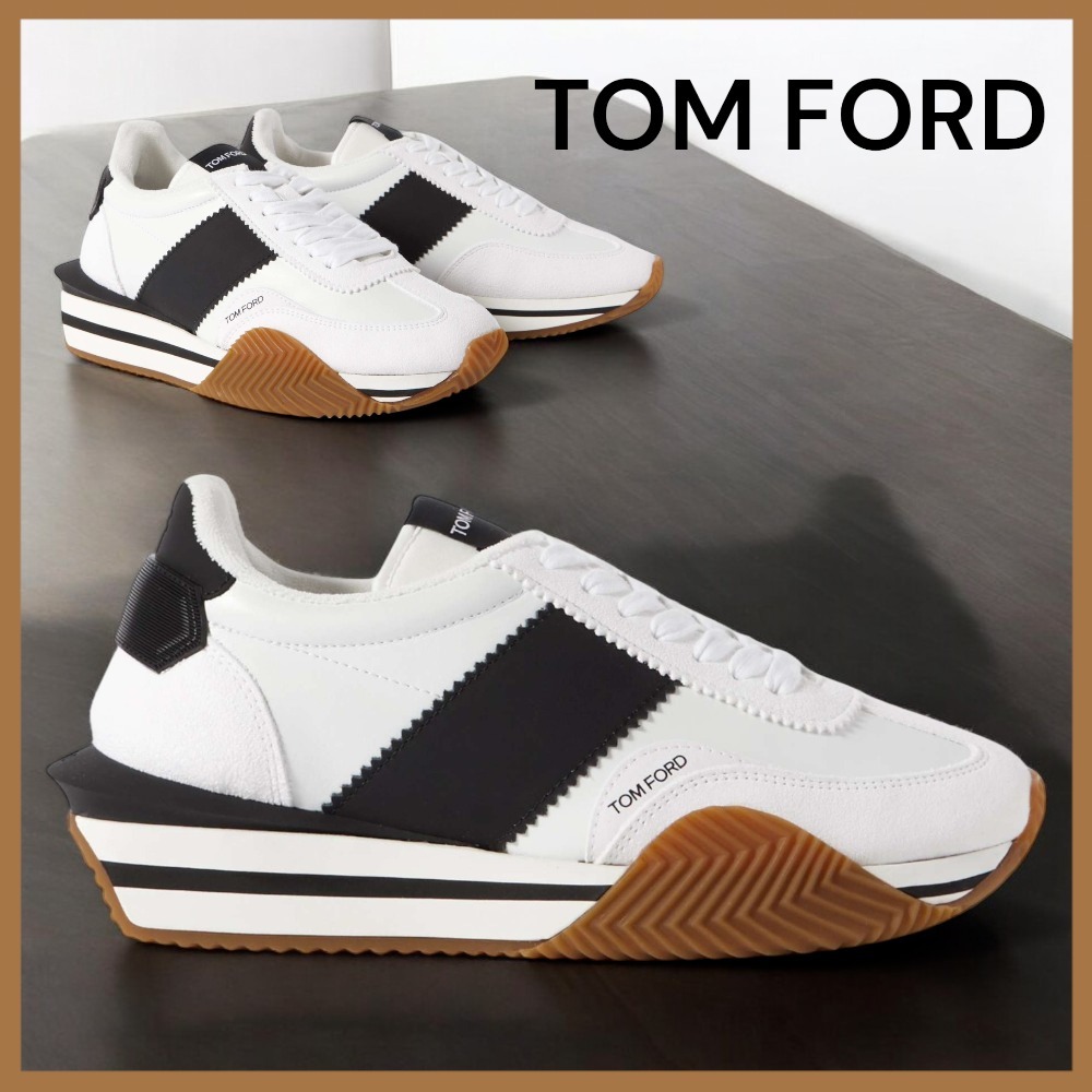 【TOM FORD】ジェームス ラバー レザー＆スエードスニーカー