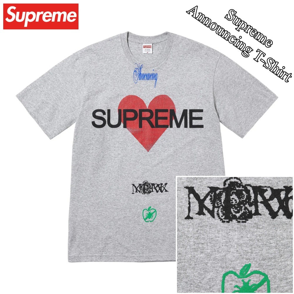 【Supreme】Announcing T-Shirt★Heather Grey★25SS★