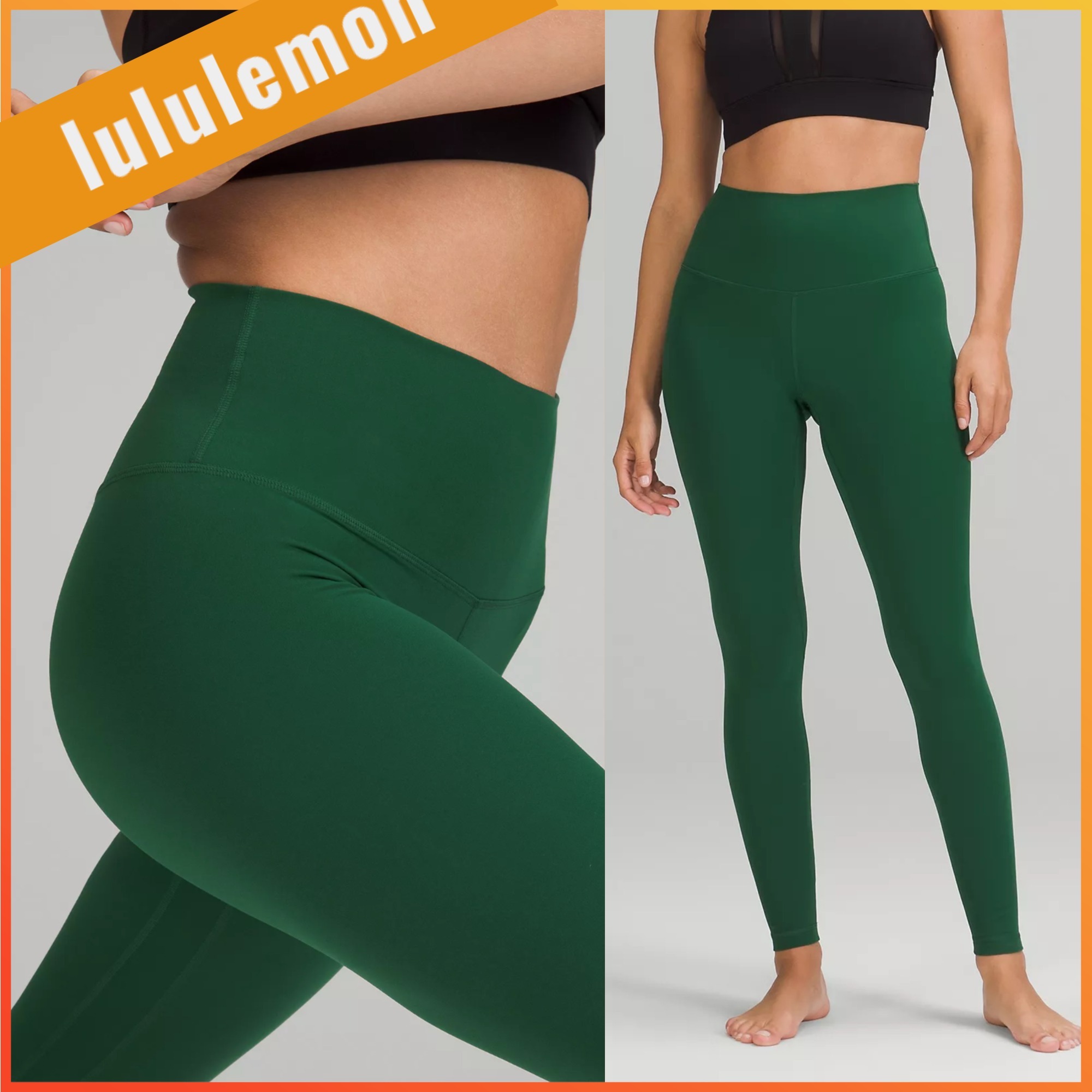lululemon☆濃グリーン Align 28 ヨガ レギンス フル丈