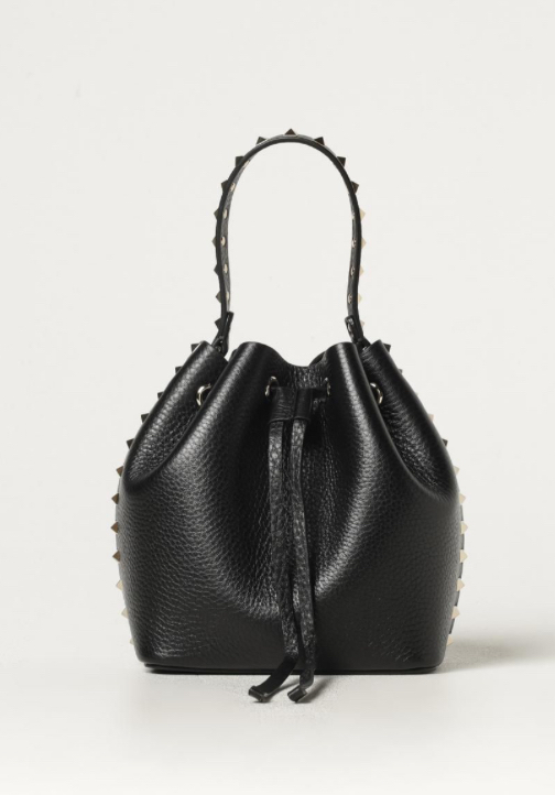 送関込】VALENTINO☆ロックスタッズ バケットハンドバッグ
