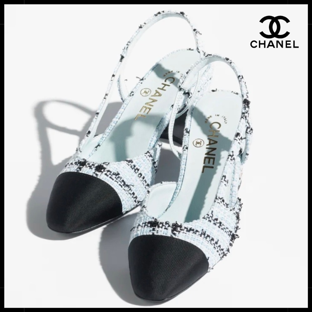【ツイード素材が可愛い♪】CHANEL スリングバック パンプス