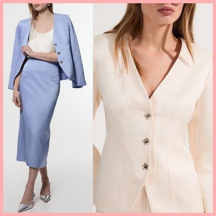 日本未入荷★Karen Millen ジップアップセットアップ 日本未入荷☆Karen Millen 無地セットアップ