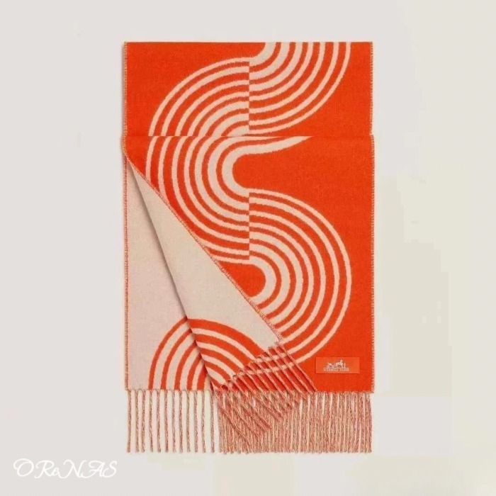 【上品♪】HERMES Casaque Vague カシミアスカーフ クールな印象に♪】HERMES☆Casaque Vague カシミアスカーフ