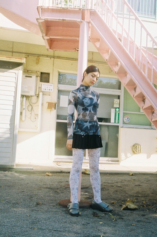【MEDIA82】 Candy Skull Tights (Grey)