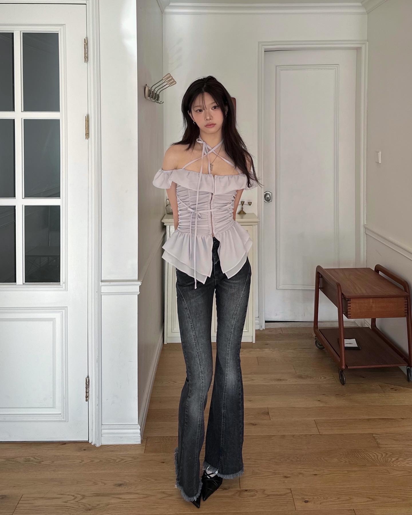 《NEWALRIN》 Hippie vintage damage Boots cut Denim