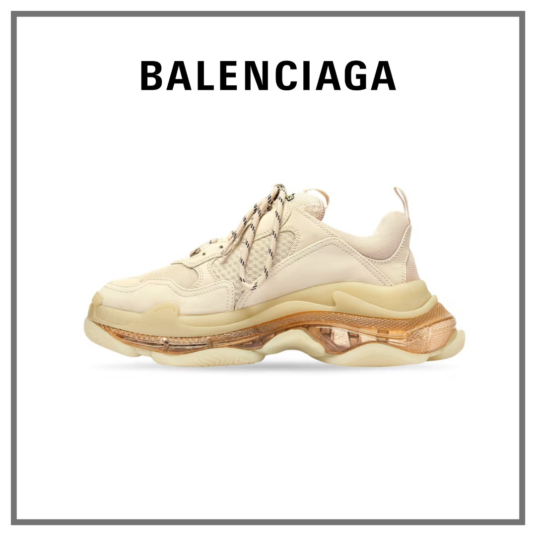 【BALENCIAGA】Triple S Clear Sole スニーカー ベージュ 24.5cm