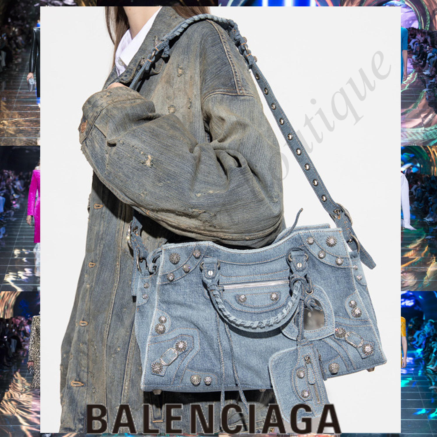 BALENCIAGA NEO CAGOLE CITY デニム ハンドバッグ 2WAY