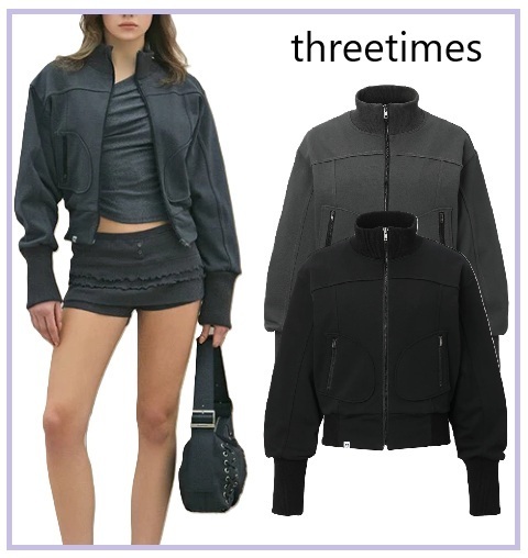 ★人気★【threetimes】 Lauren zip-up jacket [送料・関税込]