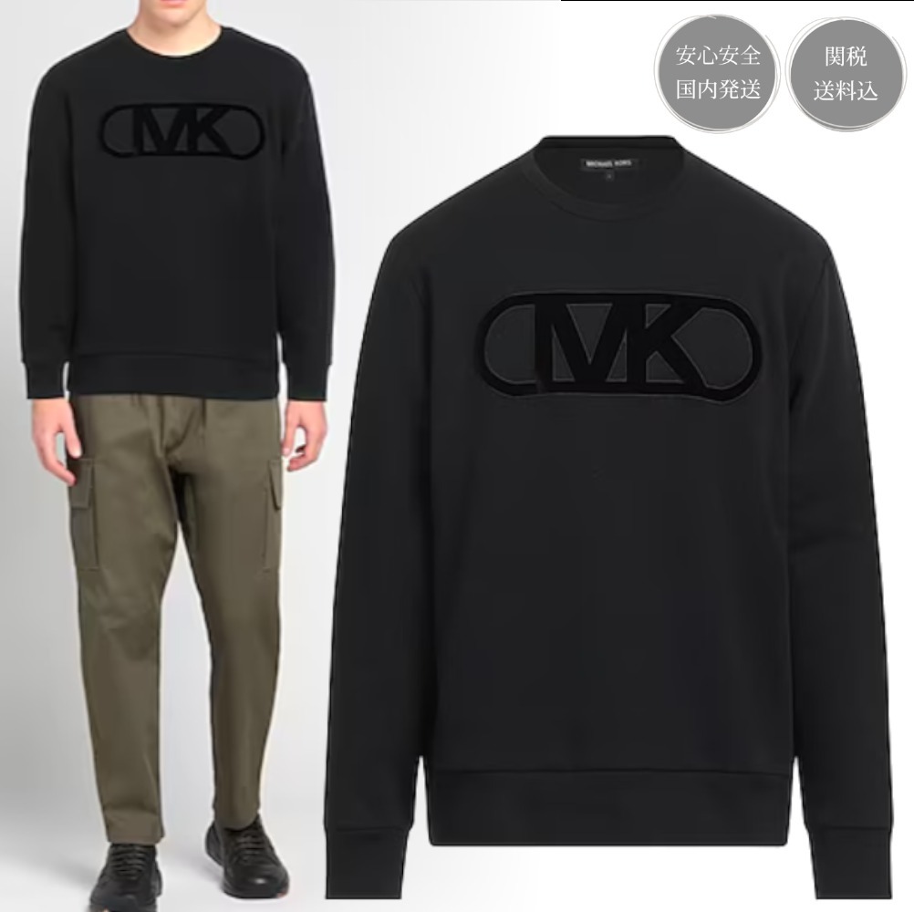 MICHAEL KORS MENS ロゴ クルーネック スウェット 黒 関税送料込