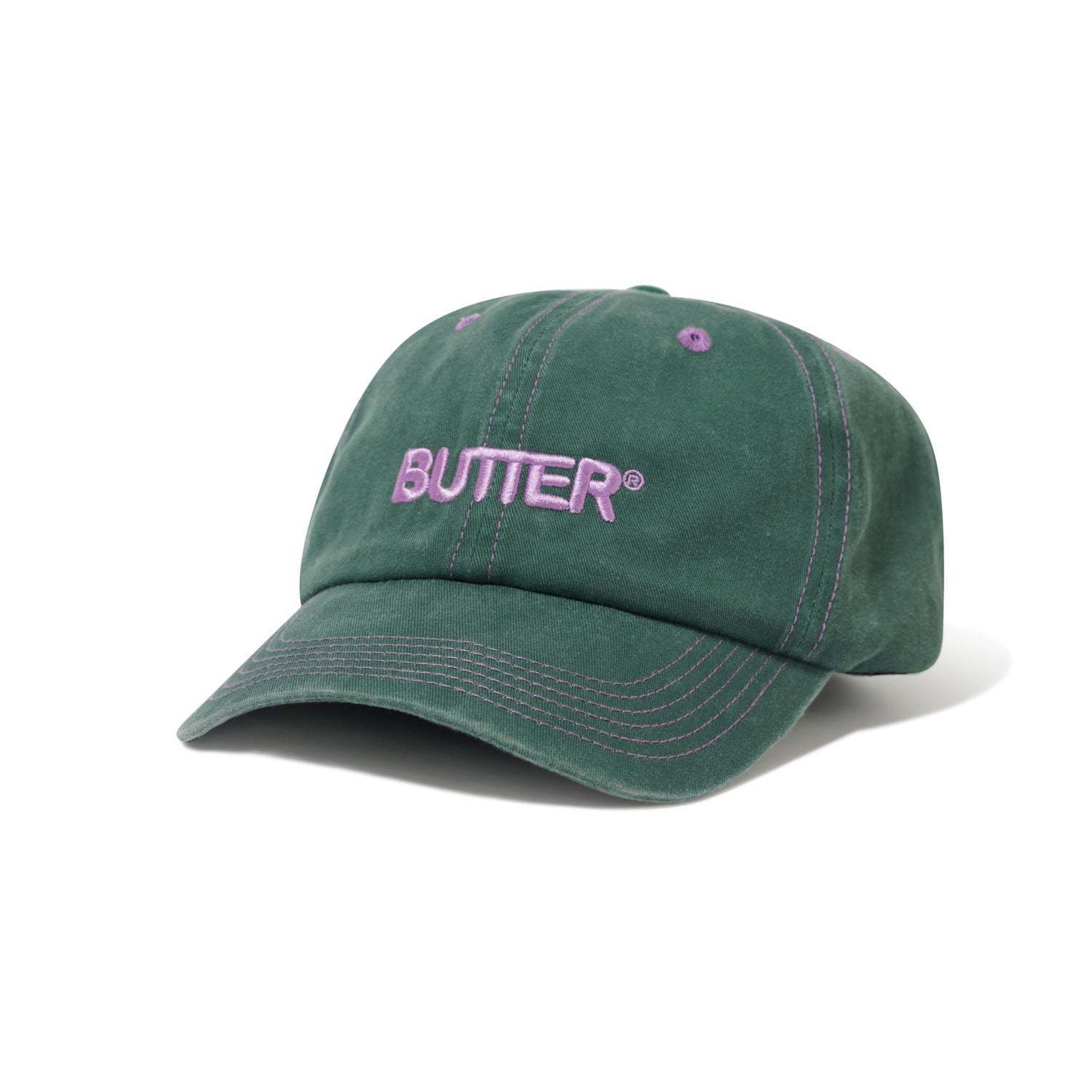 【BUTTER GOODS】 Rounded Logo 6 Panel Cap, Forest
