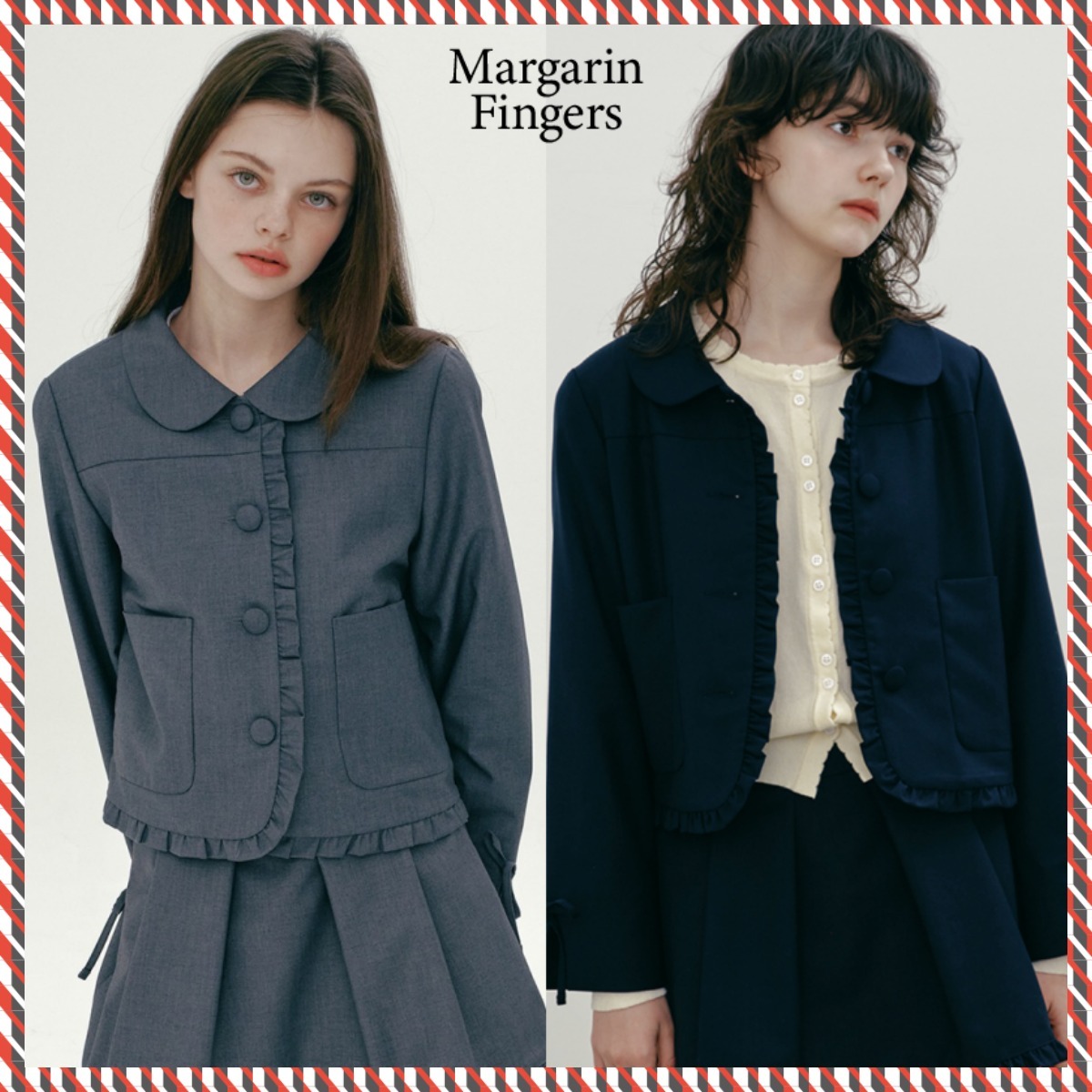 【MARGARIN FINGERS】25ss FRILL RIBBON JACKET
