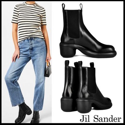 ショートブーツ・ブーティ Jil Sander Nappa ankle boots 関税送料無料【Jil Sander】Black leather ankle boots (Jil