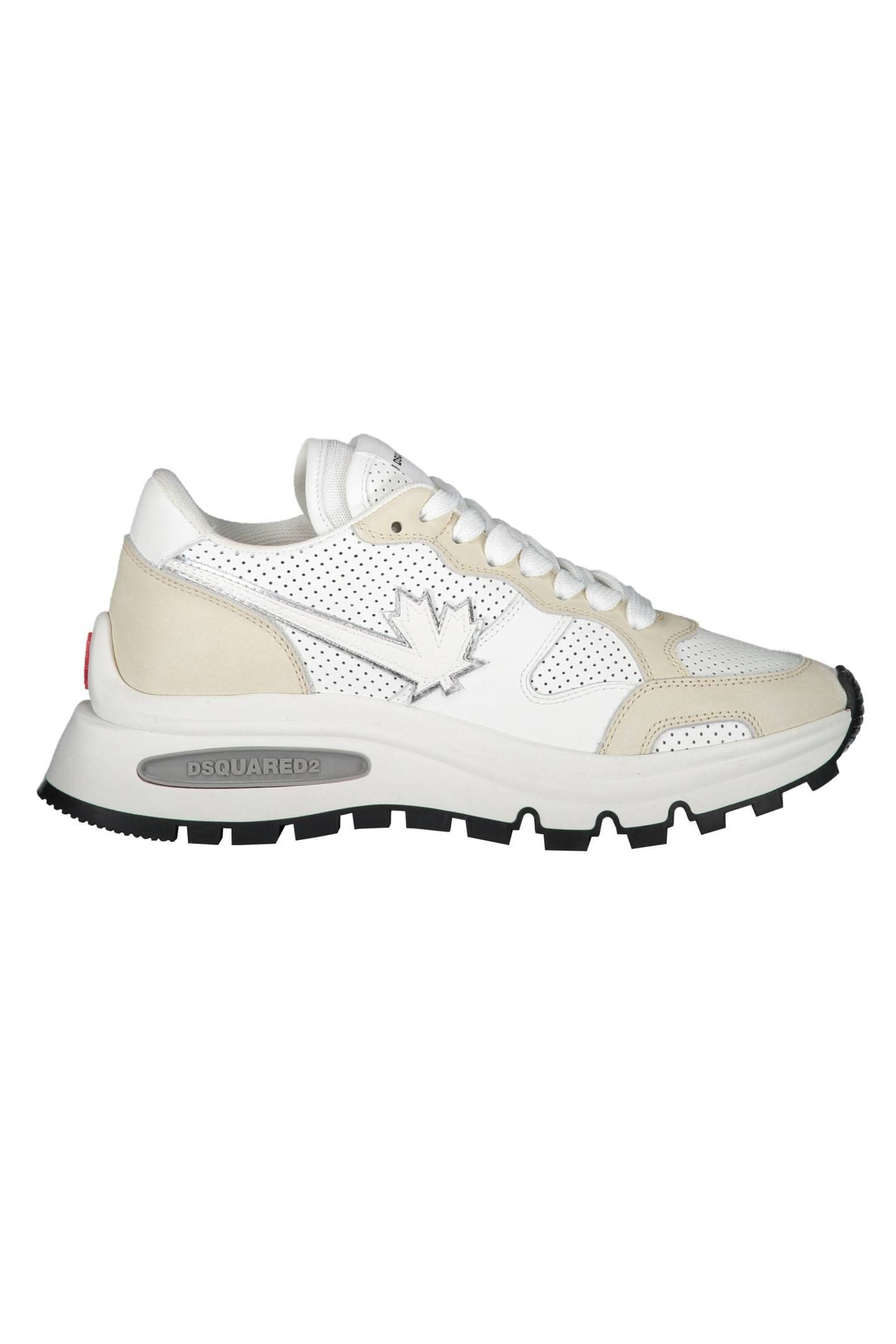 【送料&関税込】Dsquared2 Logo Detail Leather Sneakers