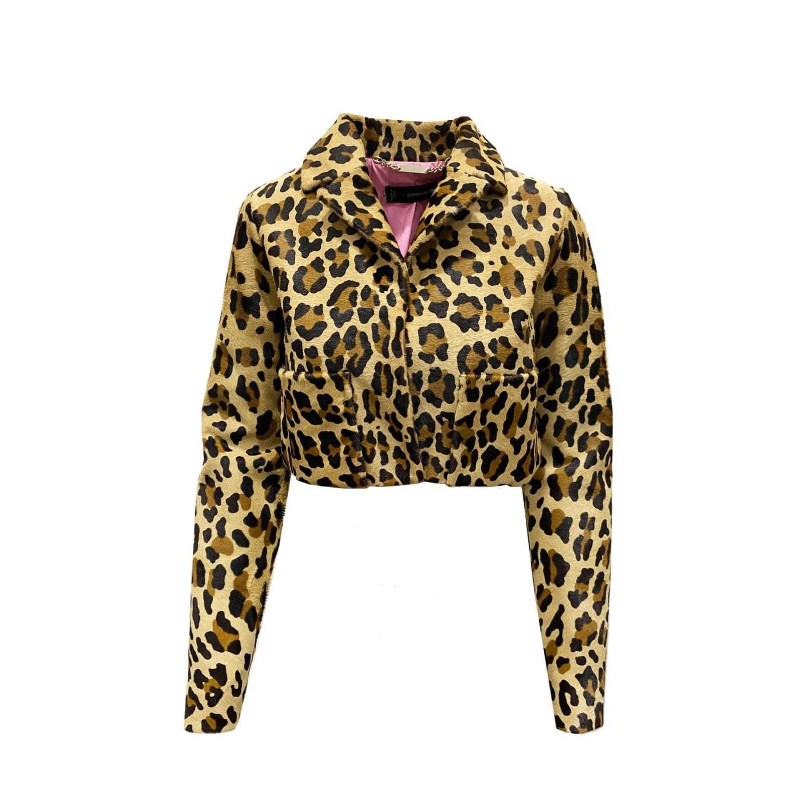 【送料&関税込】Dsquared2 Leopard Calf Hair Cropped Jacket