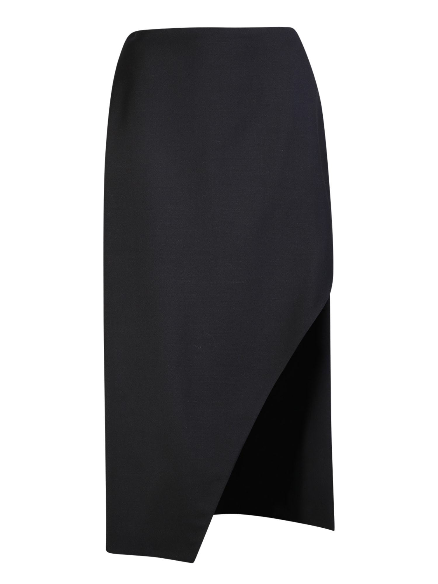 【送料&関税込】Alexander McQueen Black Wool Midi Skirt With
