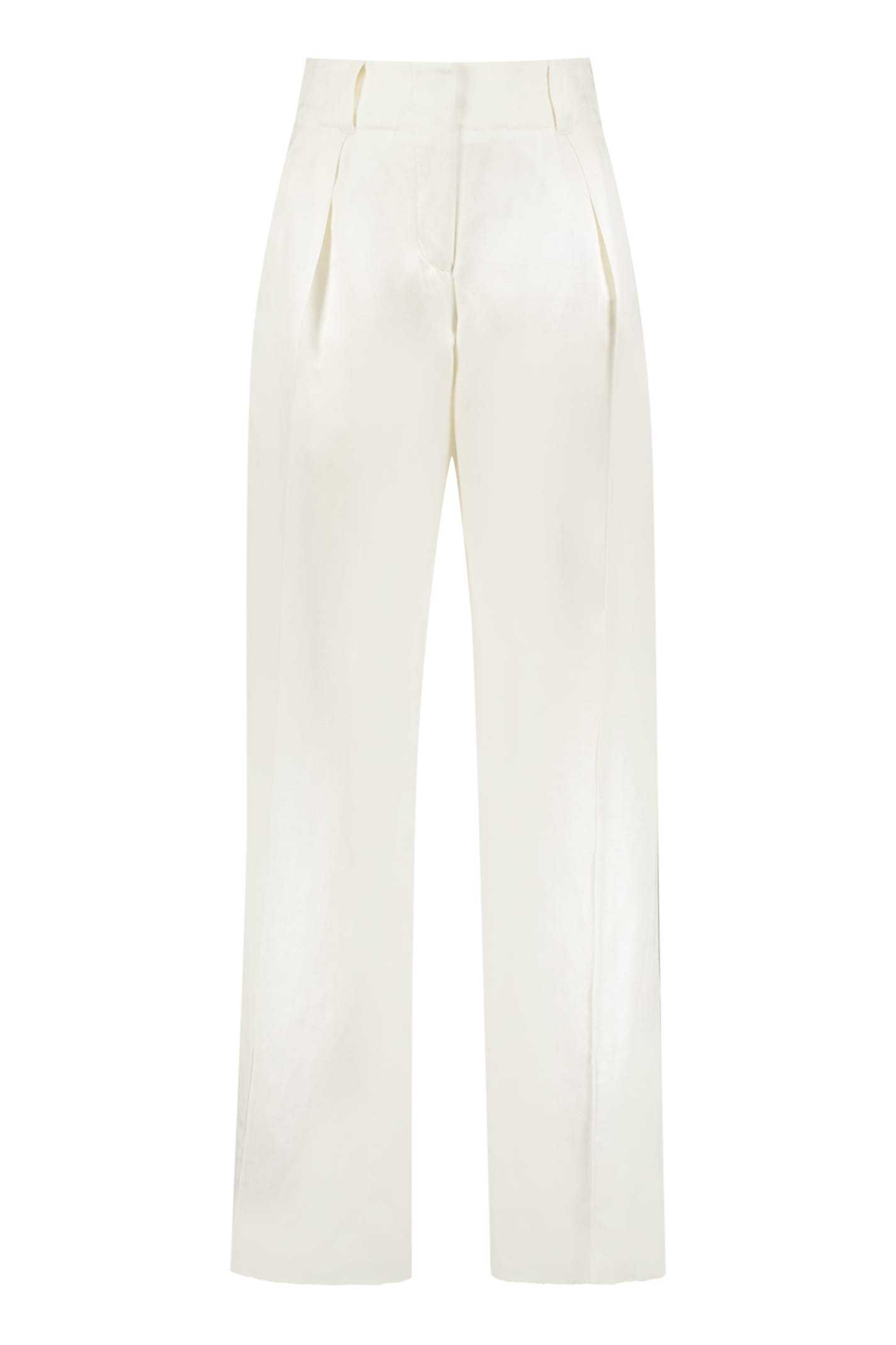 【送料&関税込】Ferragamo Silk And Linen Trousers
