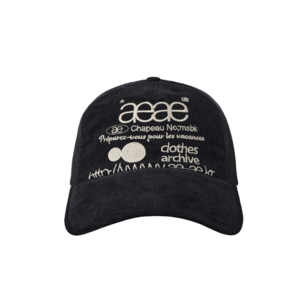 ◆AEAE◆ WEB LOGO CORDUROY CAP DARK NAVY AE44FUCA007DNV