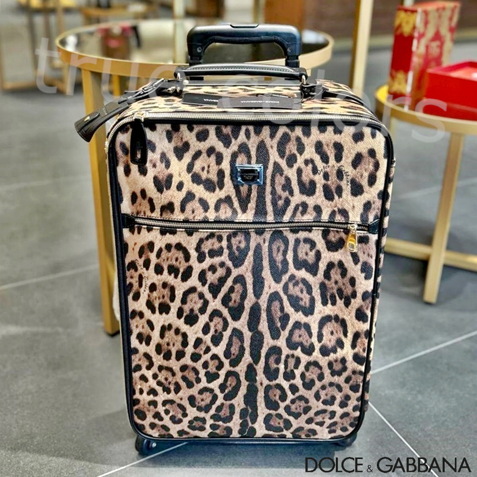 DOLCE&GABBANA ロゴプレート レオパードプリント スーツケース