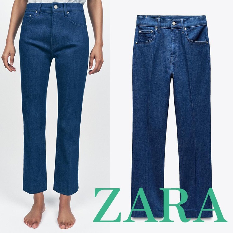 【ZARA】ZW クロップド丈ブーツカットハイウエストジーンズ