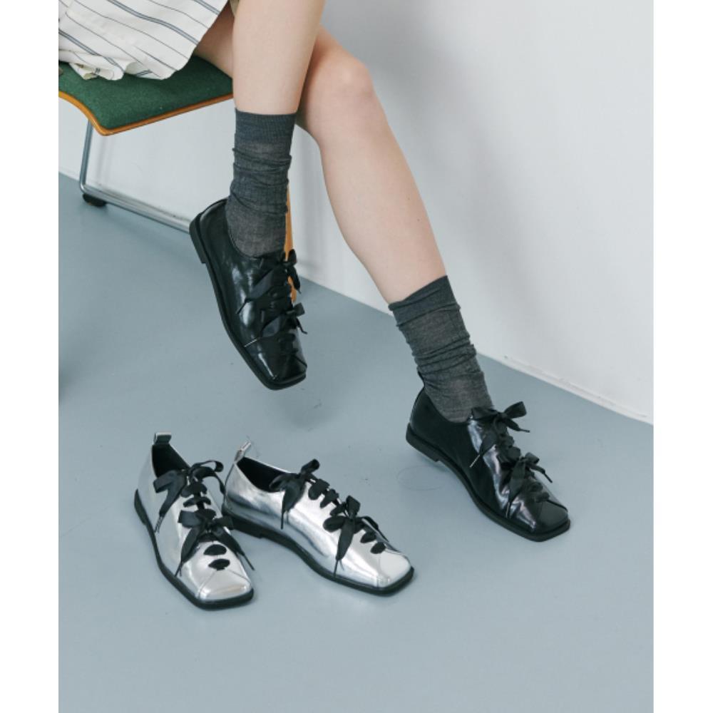 フラットシューズ ^fri fla^ ljh7076 square laceup loafers 2colors 5009812581