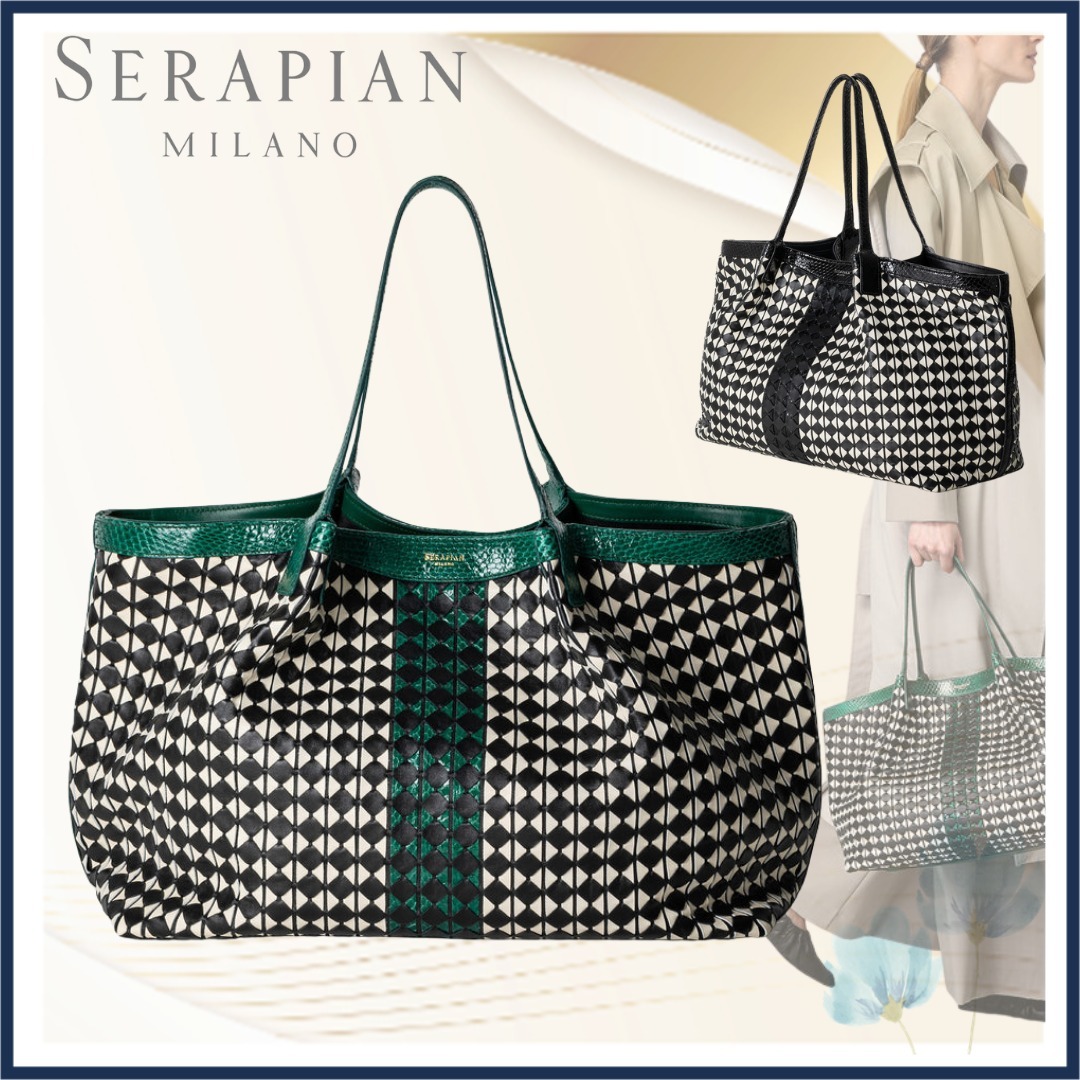 【SERAPIAN】MOSAICO＆ELAPHE製SECRETトートバッグ