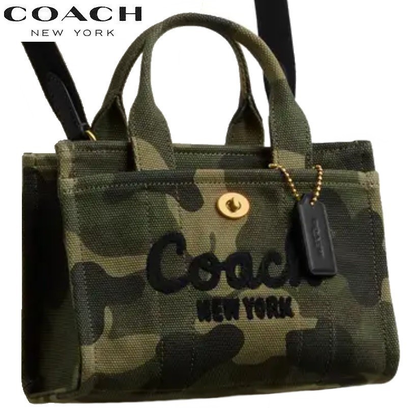 COACH 迷彩柄 新作 カーゴ トート バッグ 20 カモ プリント