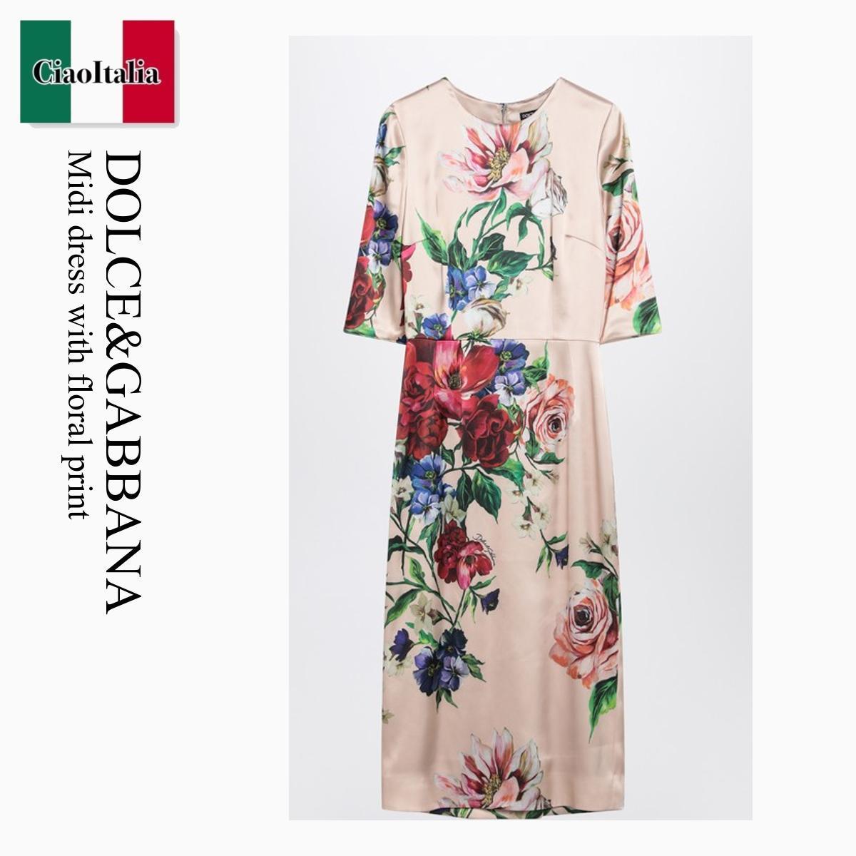 ワンピース Dolce&Gabbana Midi Dress With Floral Print