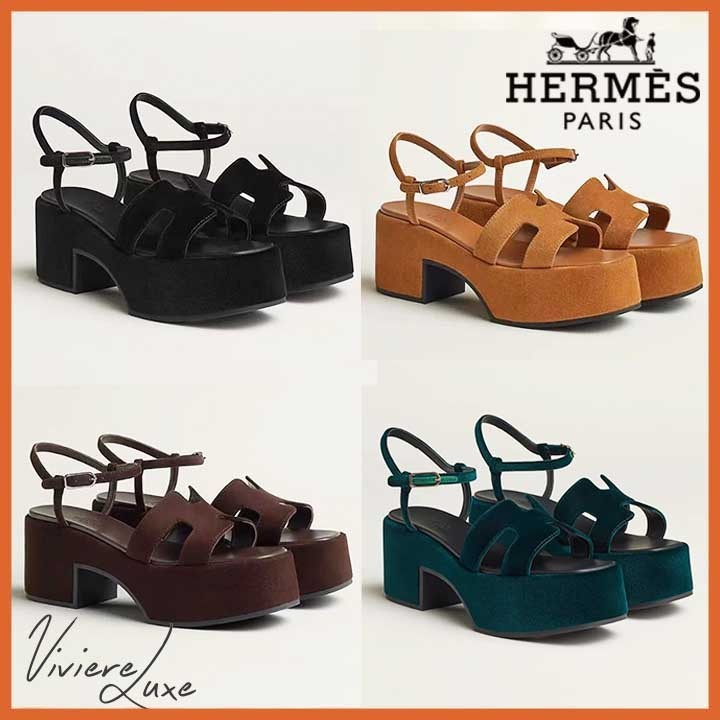 *太めヒールでスタイルgood☆安定感*【HERMES】24AW サンダル