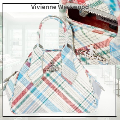 ■Vivienne Westwood■Yasmine チェック柄 レザートートバッグ