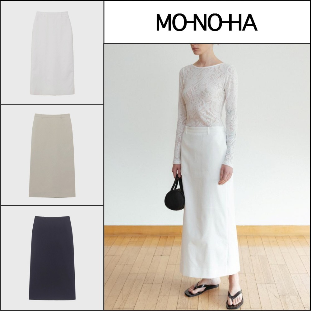 【MONOHA】コットンブレンド スカート 3色