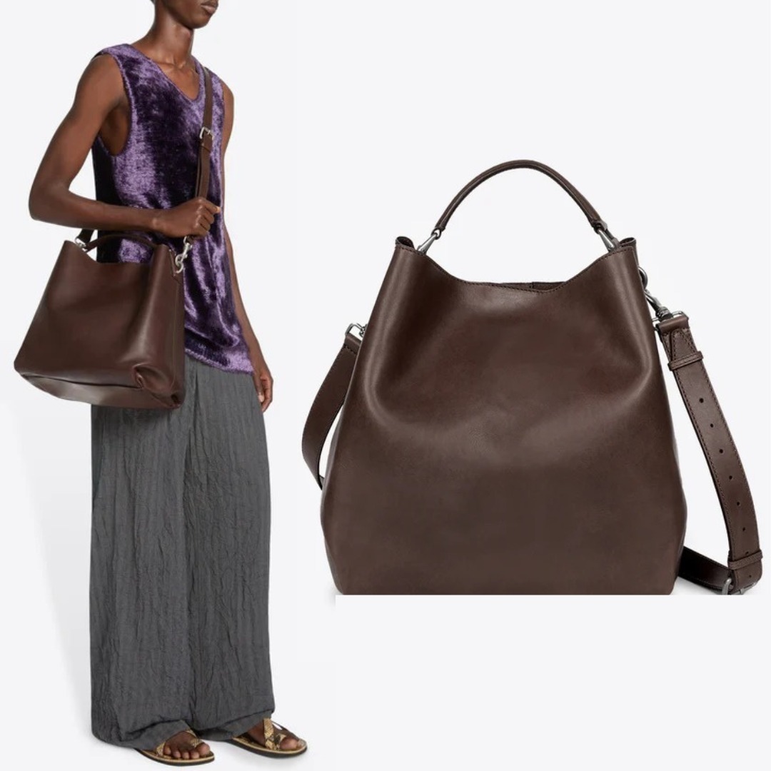 Dries Van Noten レザーバケットバッグ