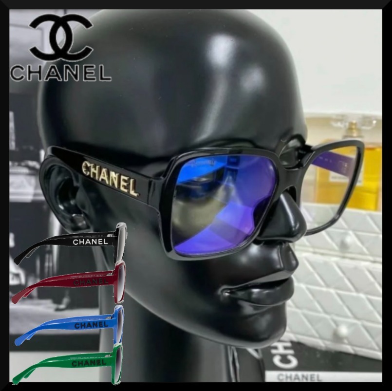 【お洒落でかっこいい】CHANELロゴスクエア シェイプ アイウェア