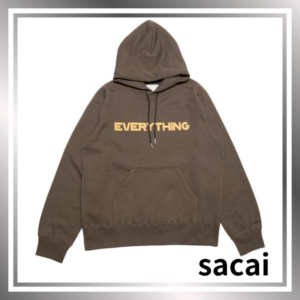 すぐ届く！ sacai Graphic Print Hoodie フーディー ブラウン