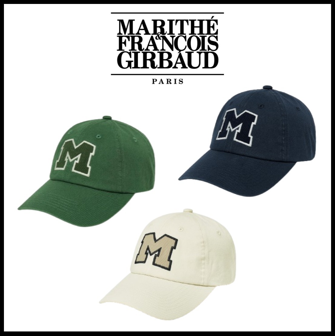 【MARITHE】 M LOGO APPLIQUE CAP★