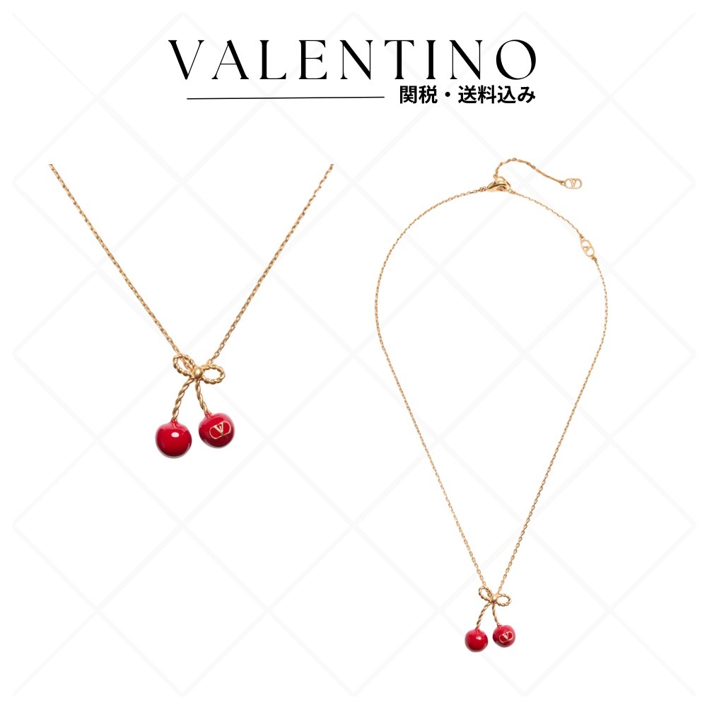 Valentino シェ ヴァレンティノ メタル x エナメル ネックレス