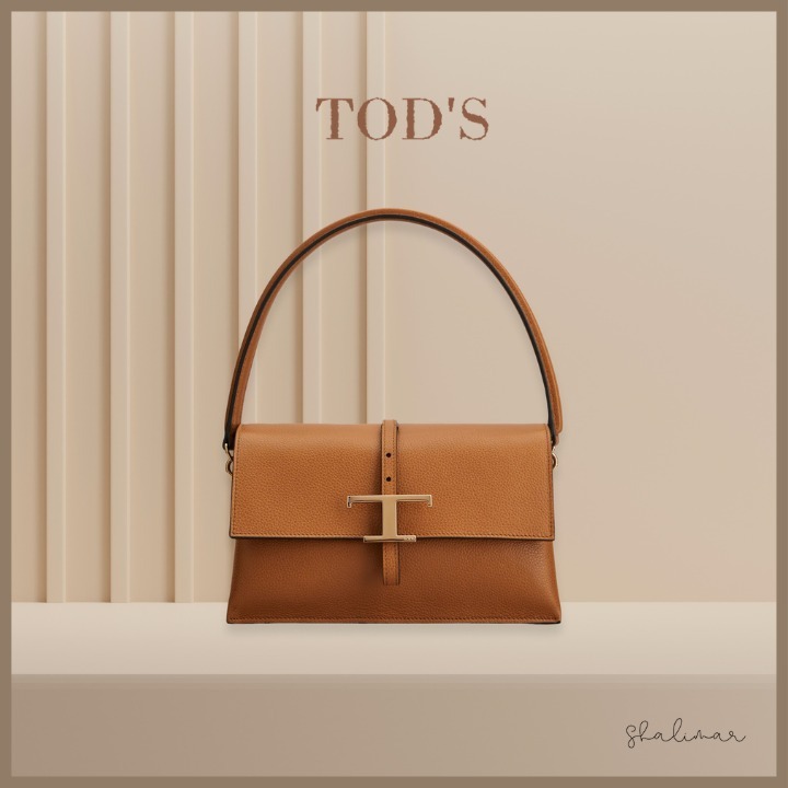 【TOD'S】Tタイムレスフラップバックレザーミニ ブラウン