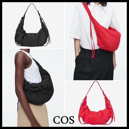 COS - COS レザー ミニバッグ ポシェット レッド 赤 本革 牛革の