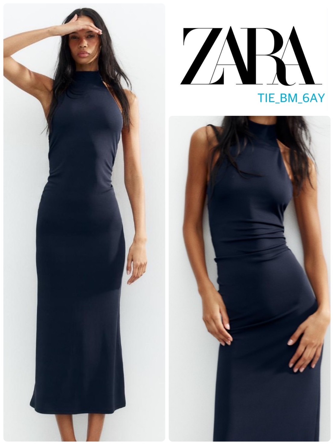 スペイン発送 ZARA ロングホルターストロベリードレス 今季新作