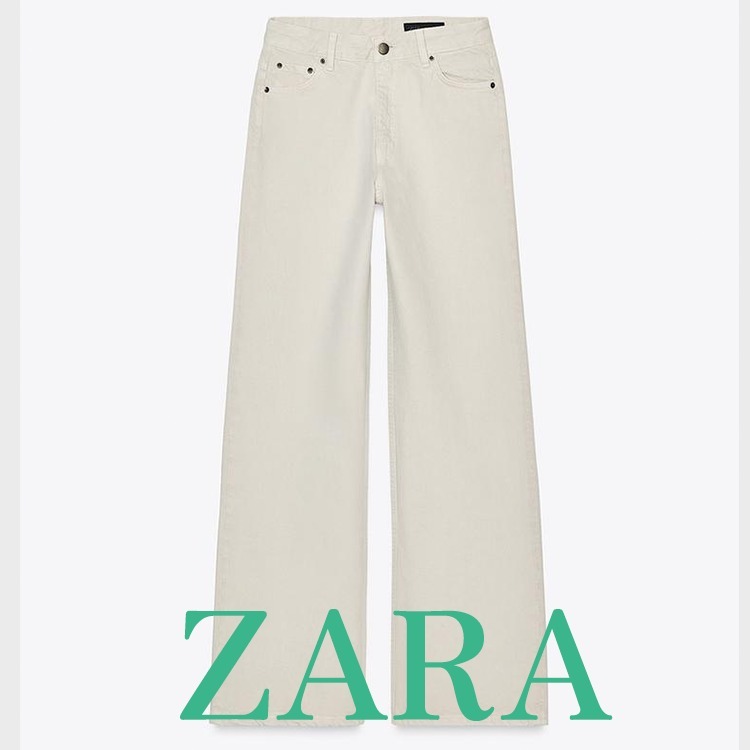 【ZARA】ZW COLLECTION WIDE-LEG ミッドライズ デニムパンツ