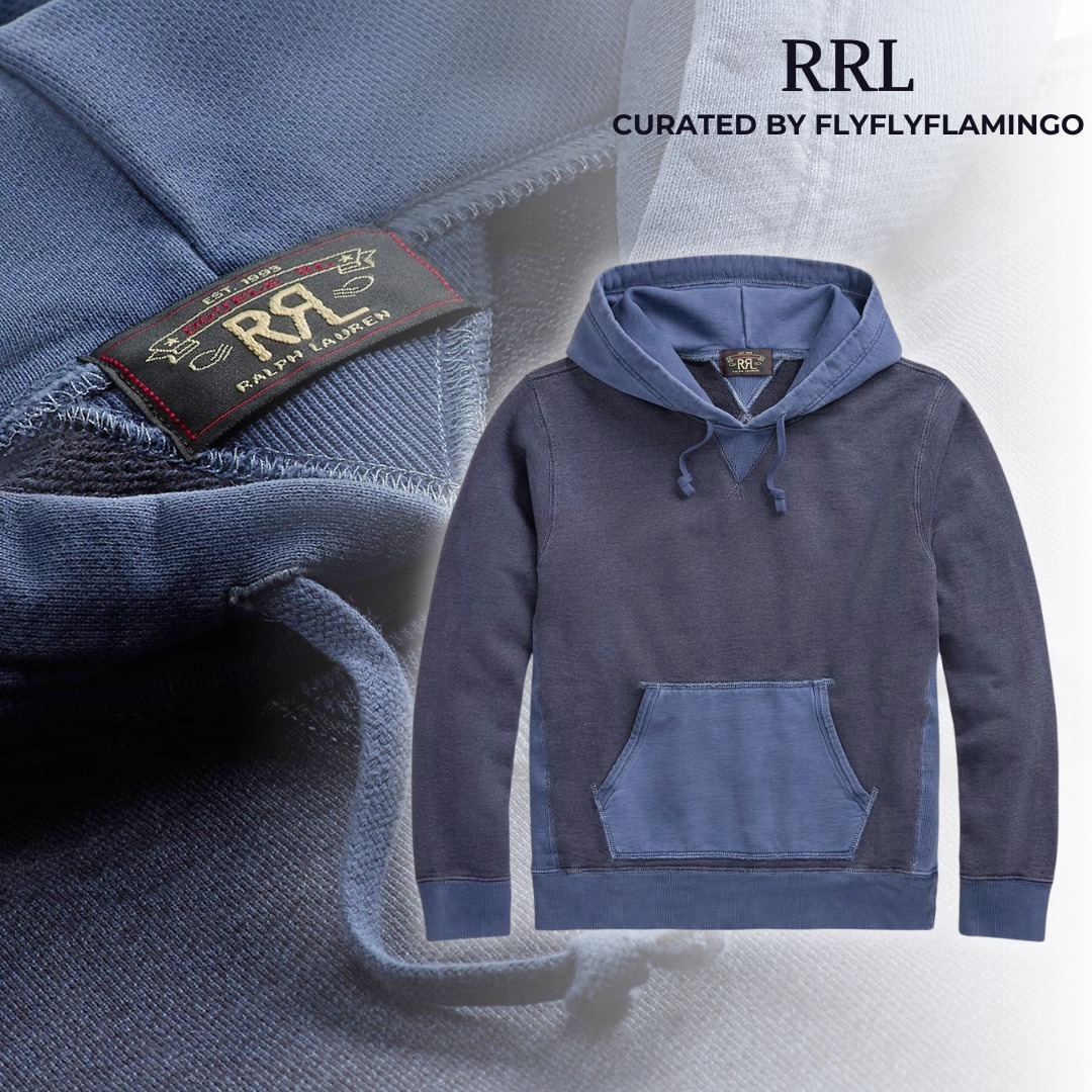 【RRL】コットン フレンチテリー フード付き スウェットシャツ