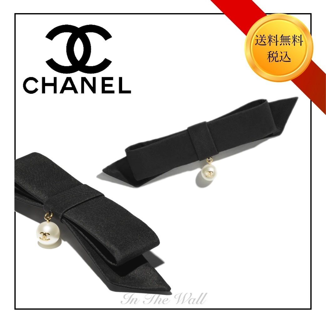 お洒落で可愛い♪【CHANEL】25P シルク リボン バレッタ