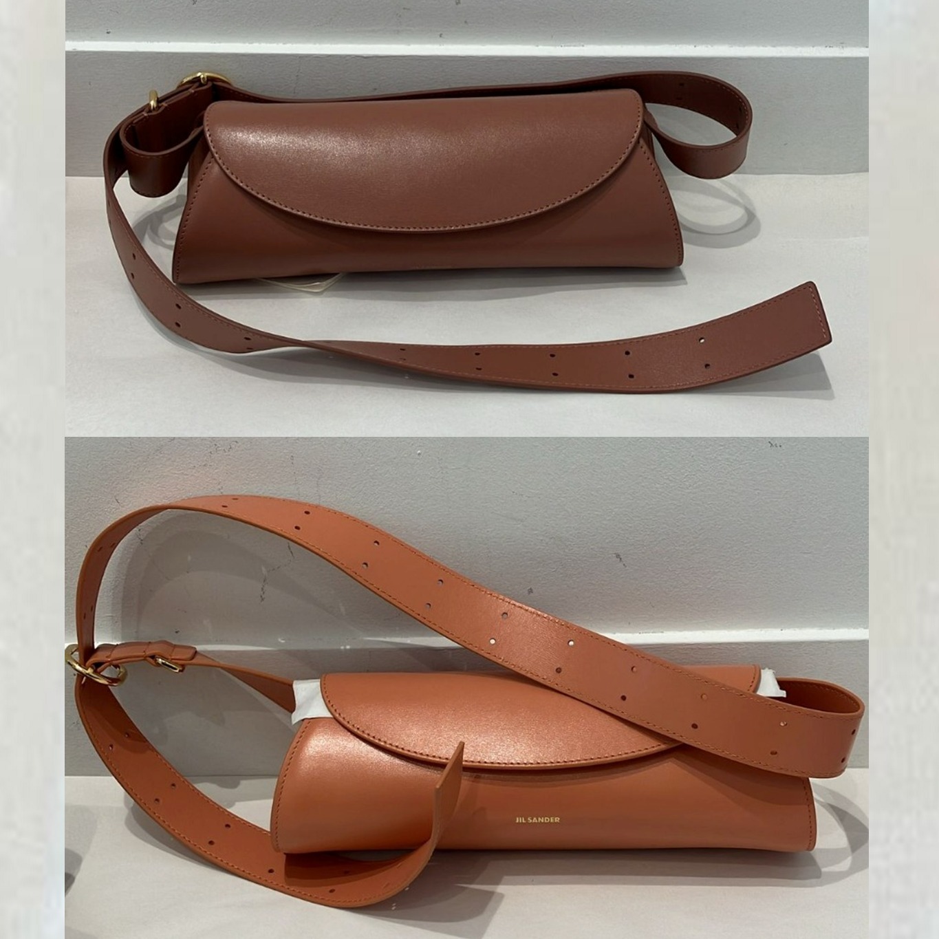 直営店☆JIL SANDER☆CANNOLO SM ロゴ レザー ショルダーバッグ